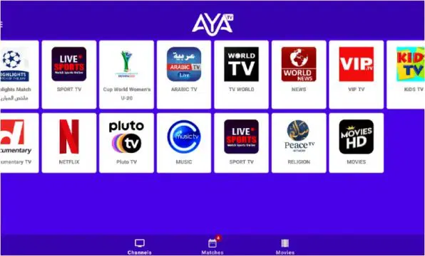 تحميل تطبيق AYA TV للاندرويد وسمارت TV