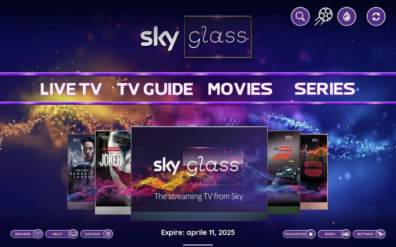 تحميل تطبيق SkyGlass IPTV مع كود التفعيل 2025 للاندرويد وسمارت TV