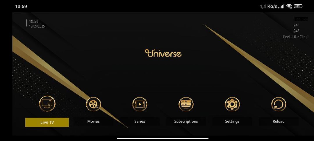 تحميل تطبيق Universe 8K Gold مفعل بدون كود 2025 للاندرويد وسمارت TV
